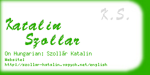 katalin szollar business card